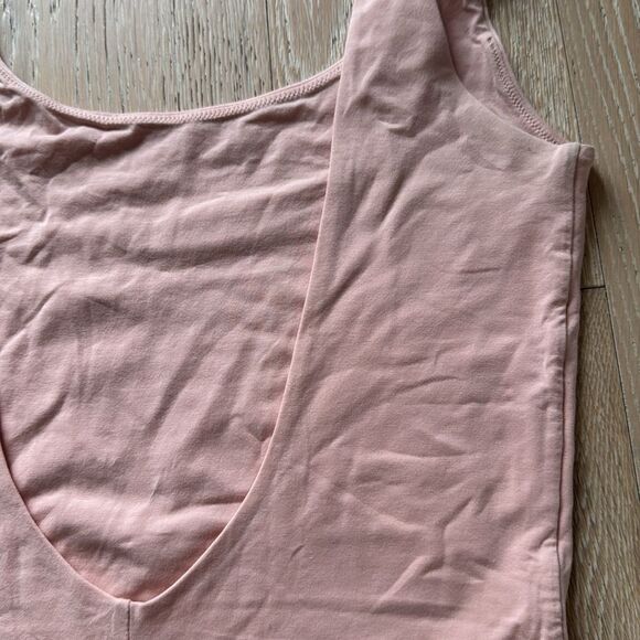 Everlane Supima Cotton Scoop Back Bodysuit Tank Top Light Pink SzS - Picture 6 of 11